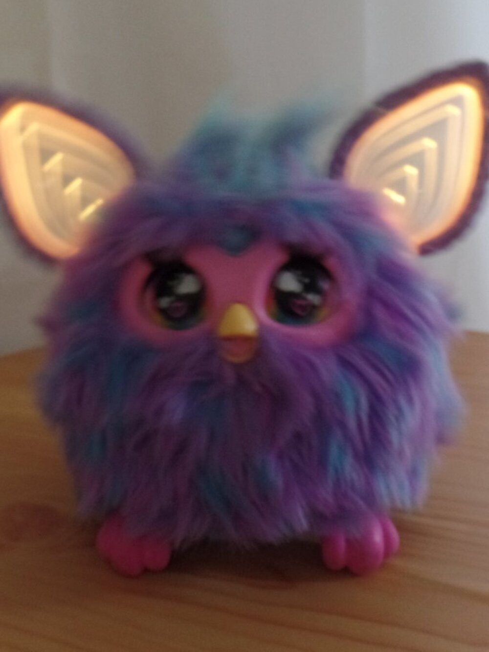 Furby Purple Plush Tie Dye Interactive Toy 2023 Glowing Ears, Working - Picture 5 of 5